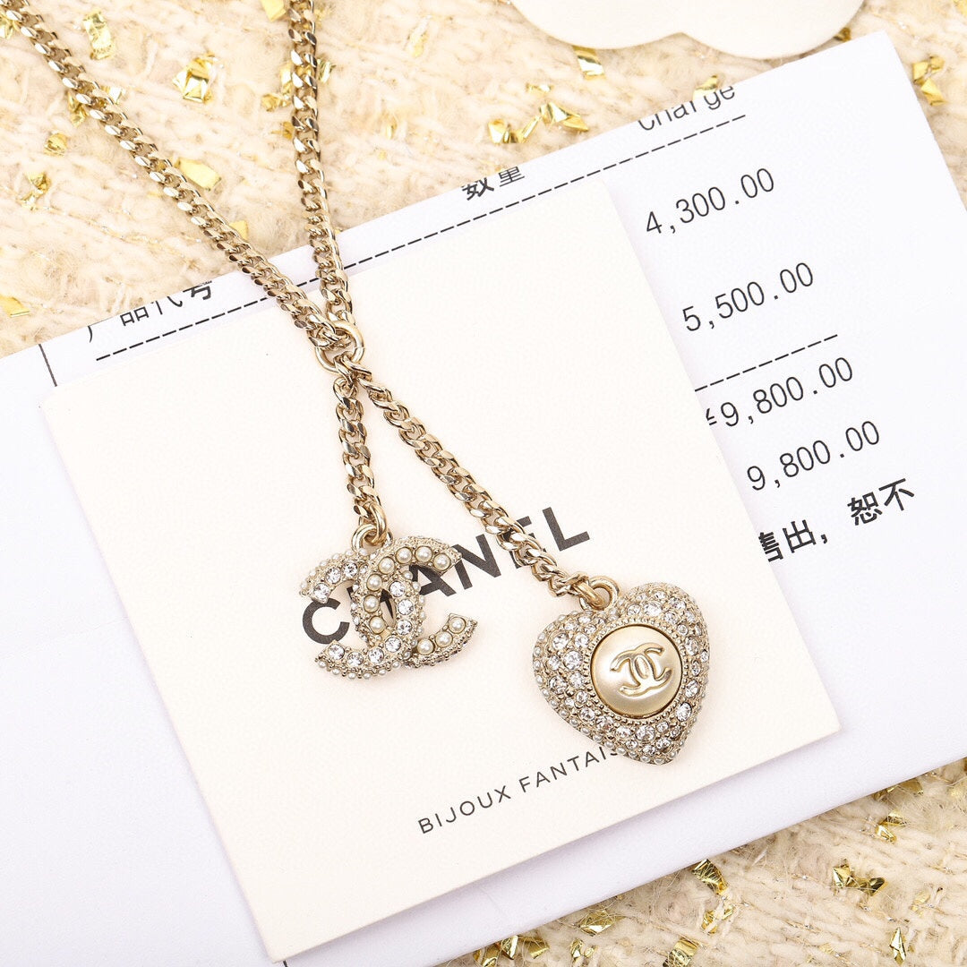 Love Double C Gold Necklace XLA265