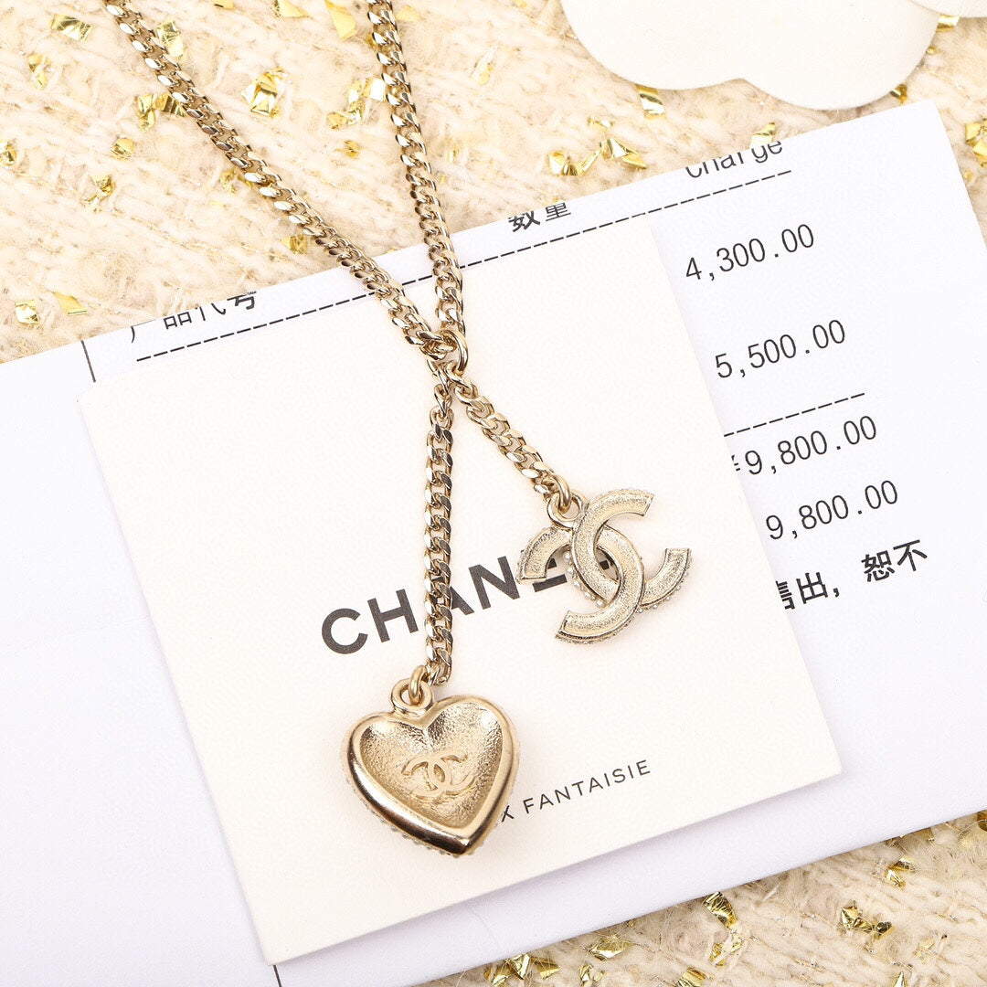 Love Double C Gold Necklace XLA265