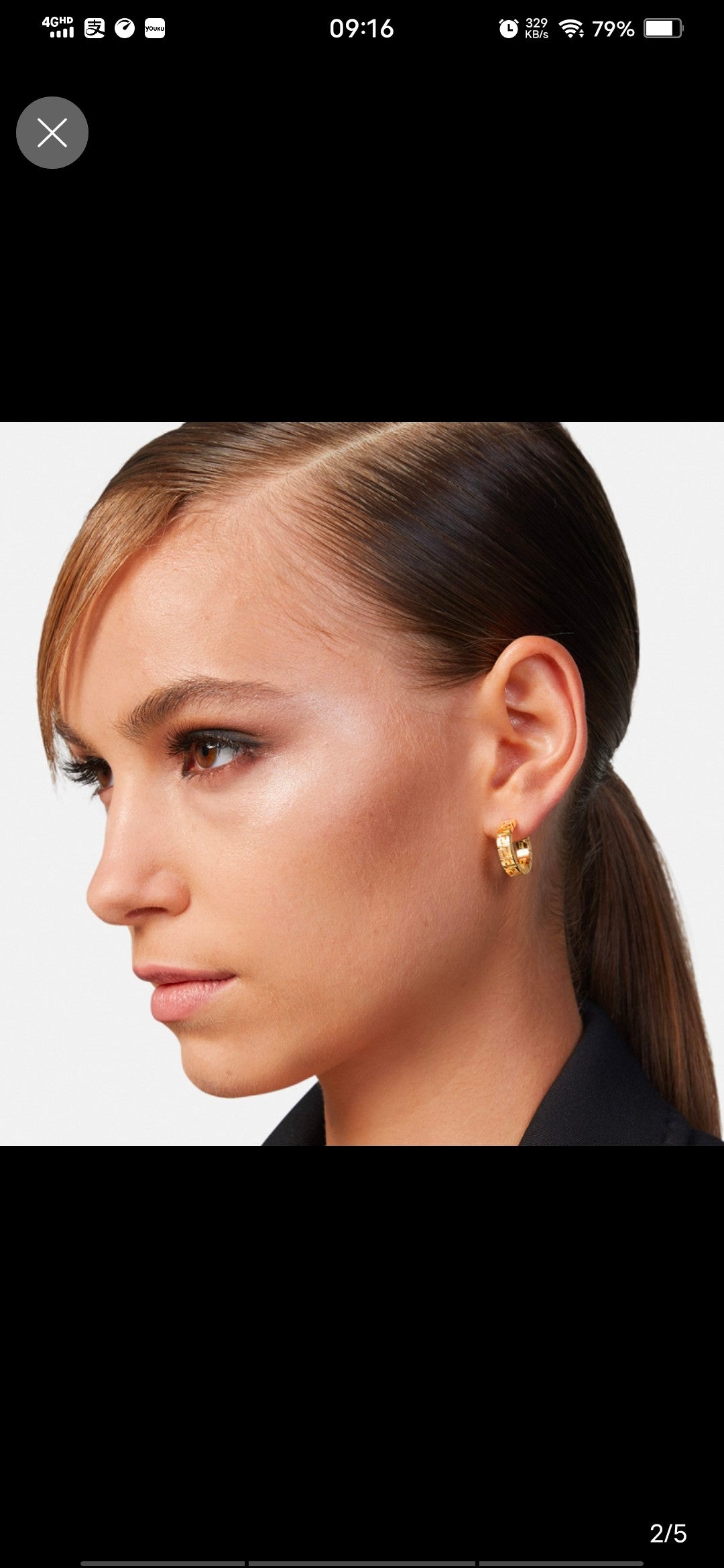 v home golden hollow circle earrings eha374