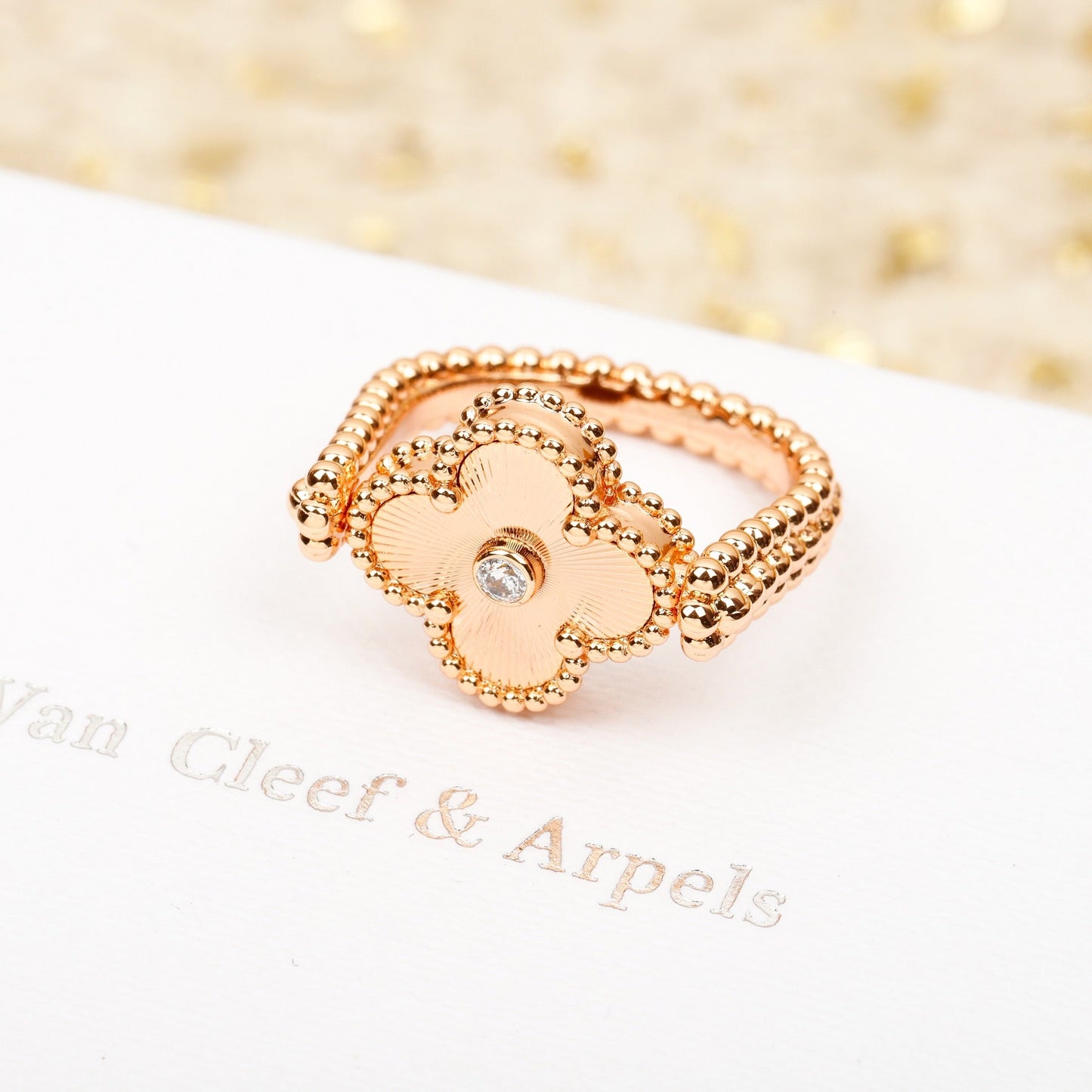 Vca Laser Flip Rose Gold Ring JZA133