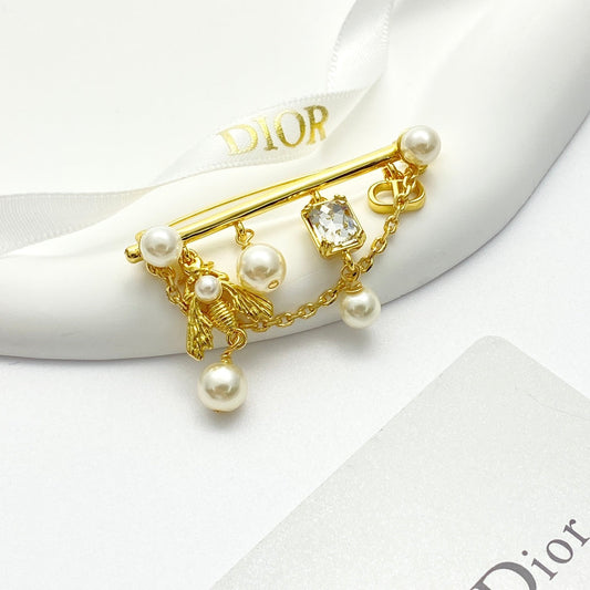 honey candy pearl gold brooch xza19
