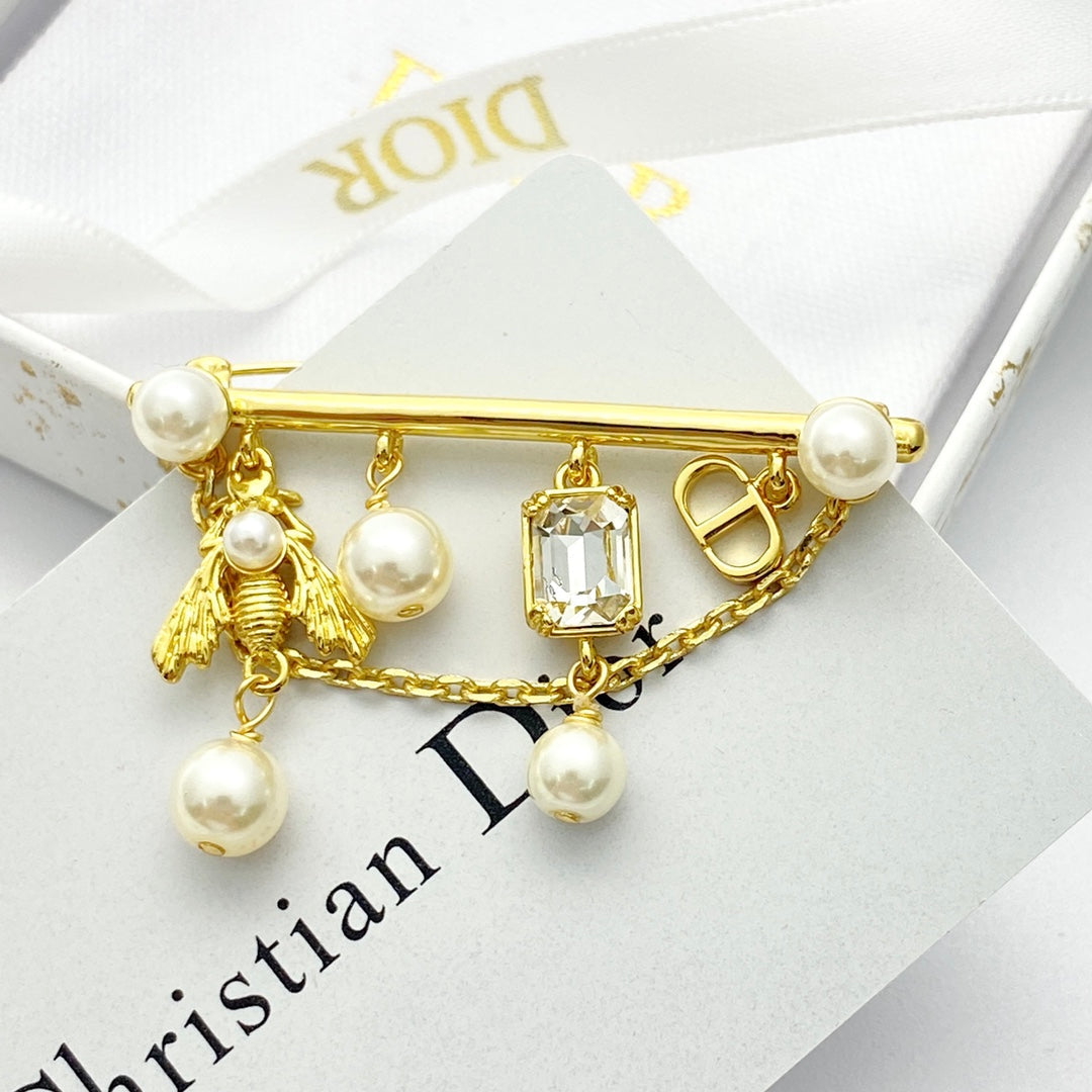 honey candy pearl gold brooch xza19