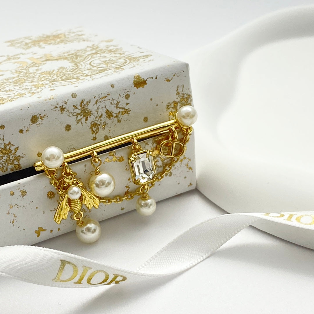 honey candy pearl gold brooch xza19