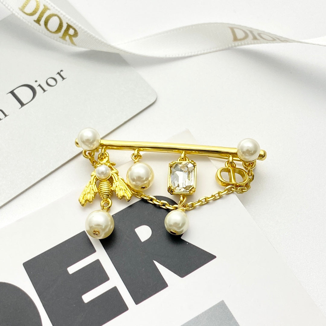 honey candy pearl gold brooch xza19