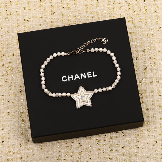 CHA pentagram pearl necklace XLA272