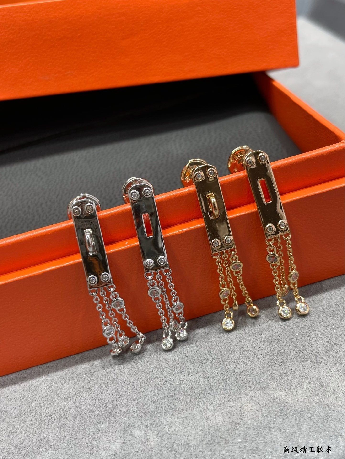 v gold kelly tassel gold and silver earrings eha387