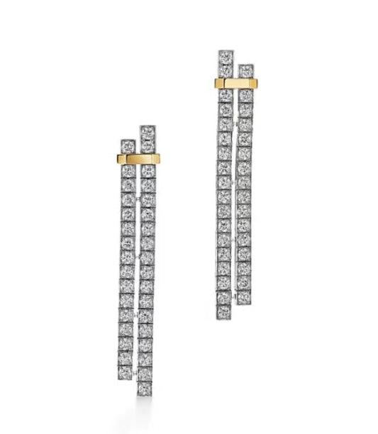 tf drilling tassel dual color earrings eha480