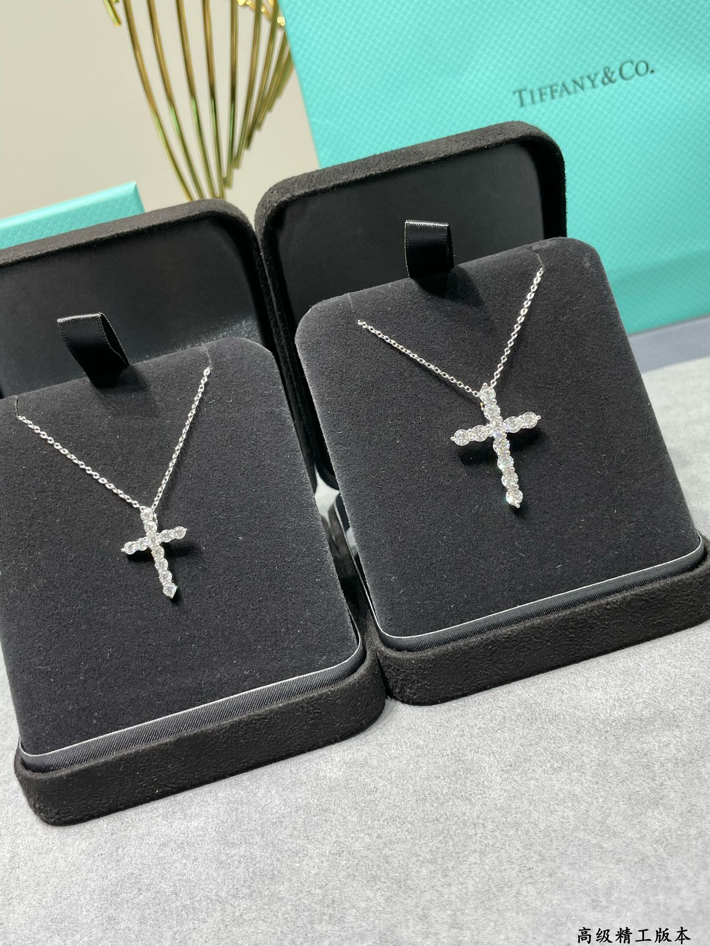 Full Diamond Cross Pure Silver Necklace XLA307