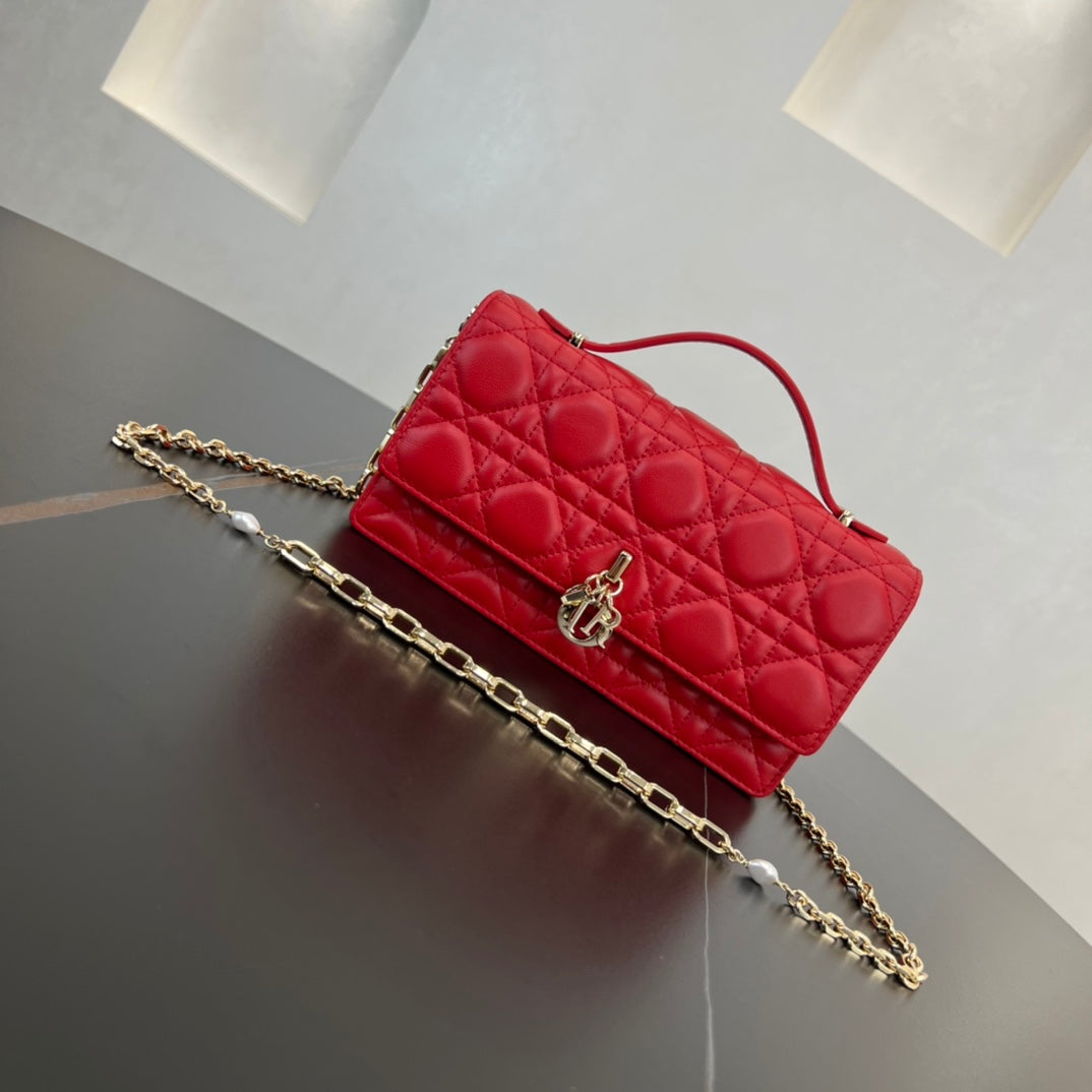 do 21cm rattan plaid red handbag shoulder bag 282190