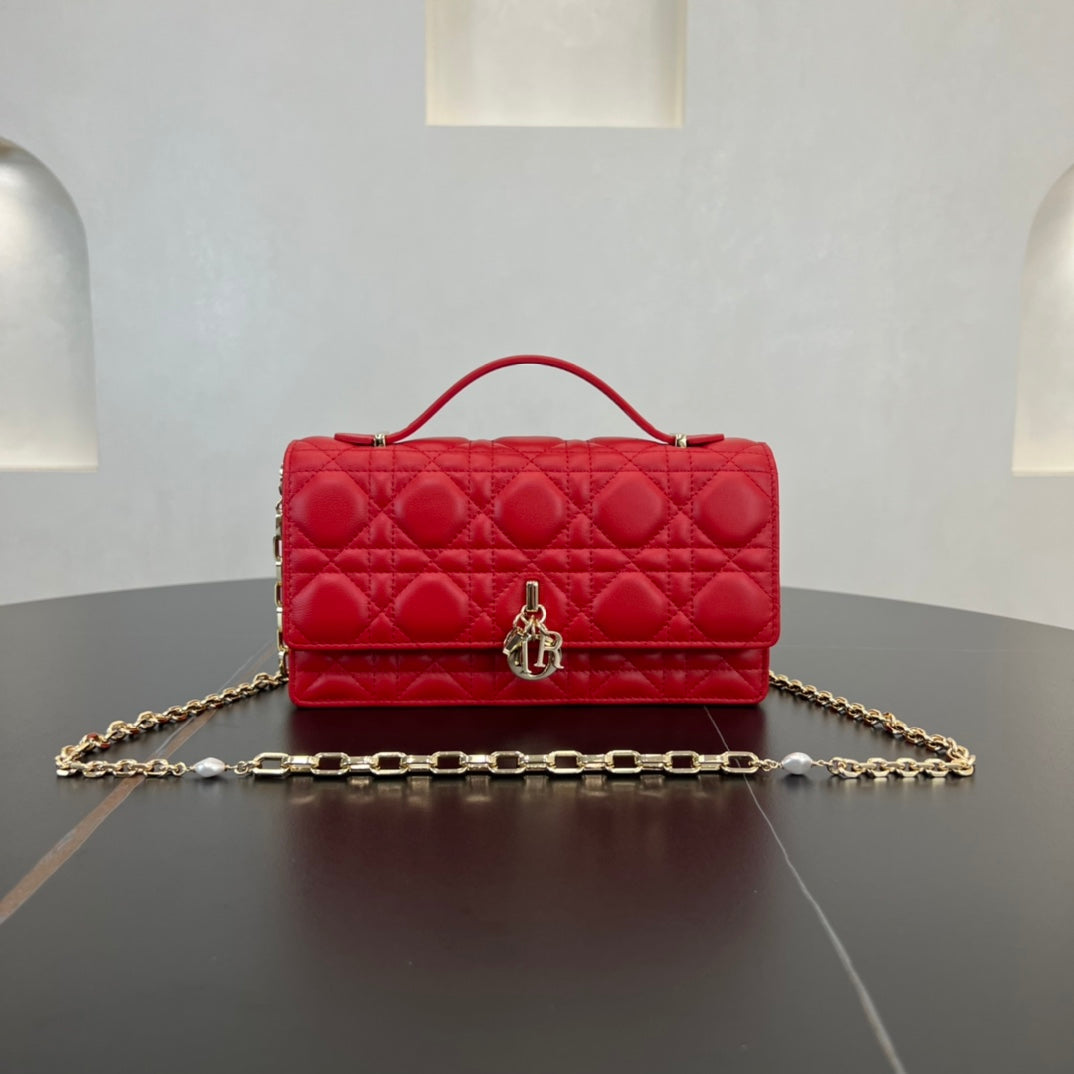 do 21cm rattan plaid red handbag shoulder bag 282190