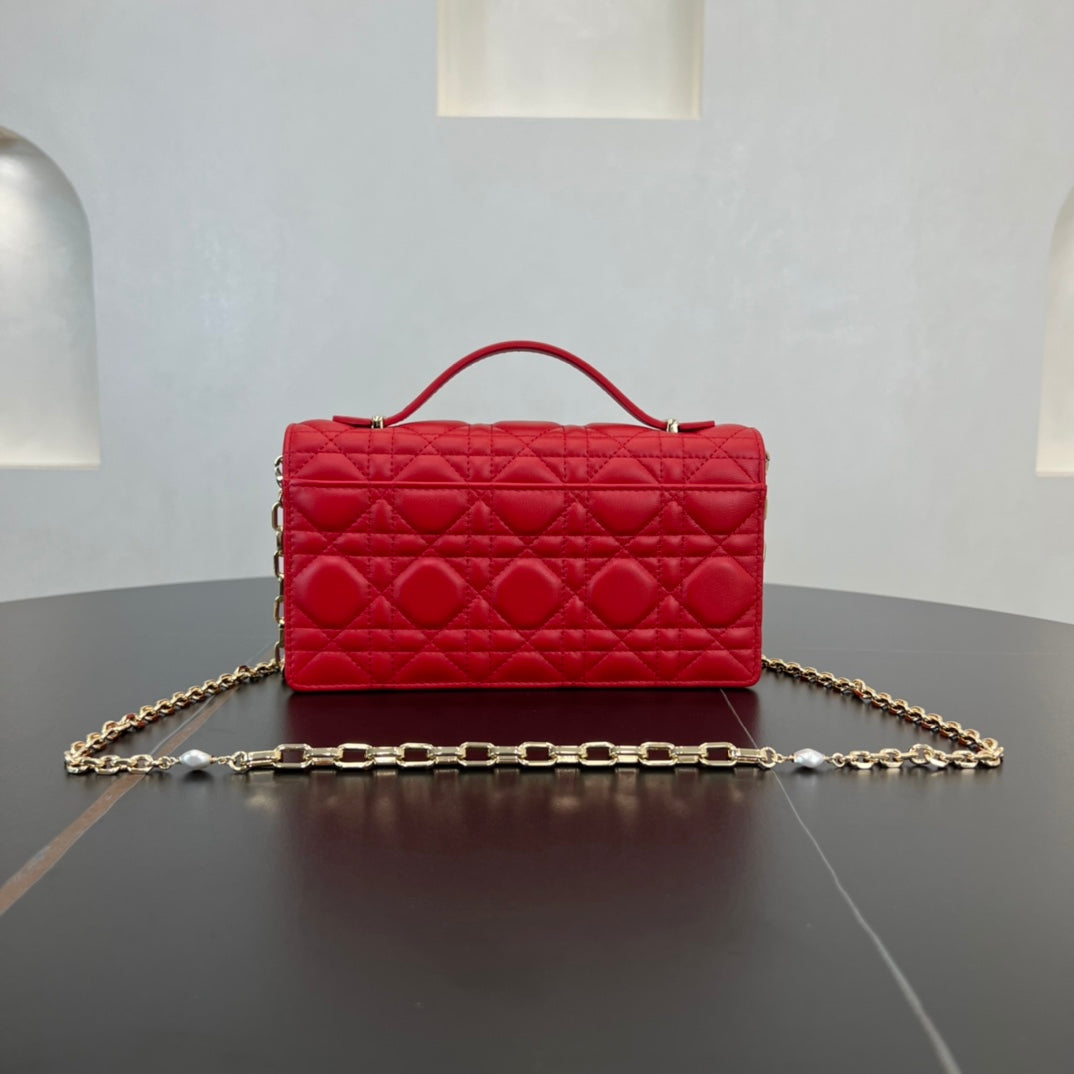 do 21cm rattan plaid red handbag shoulder bag 282190