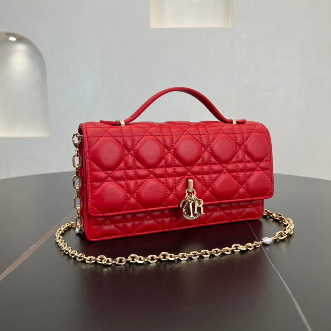 do 21cm rattan plaid red handbag shoulder bag 282190