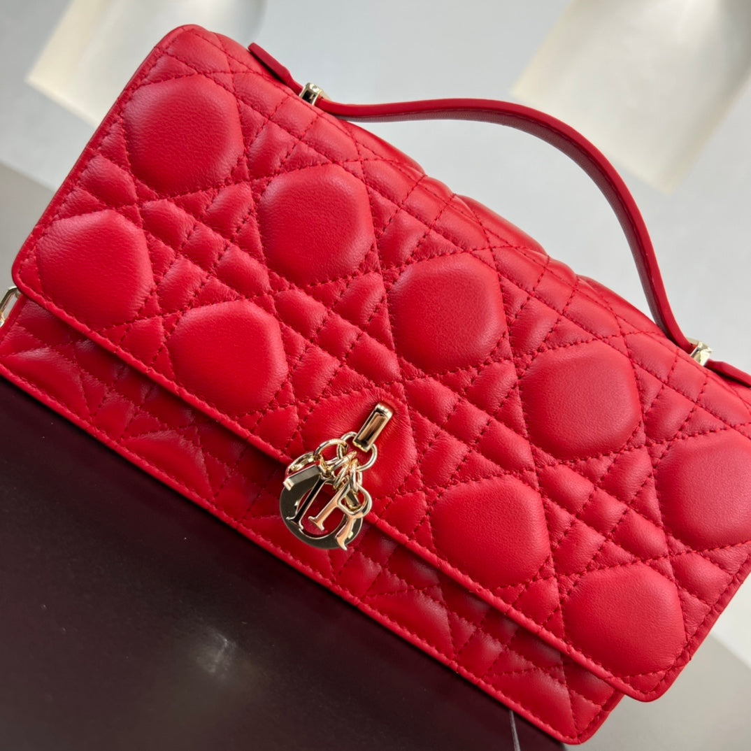 do 21cm rattan plaid red handbag shoulder bag 282190