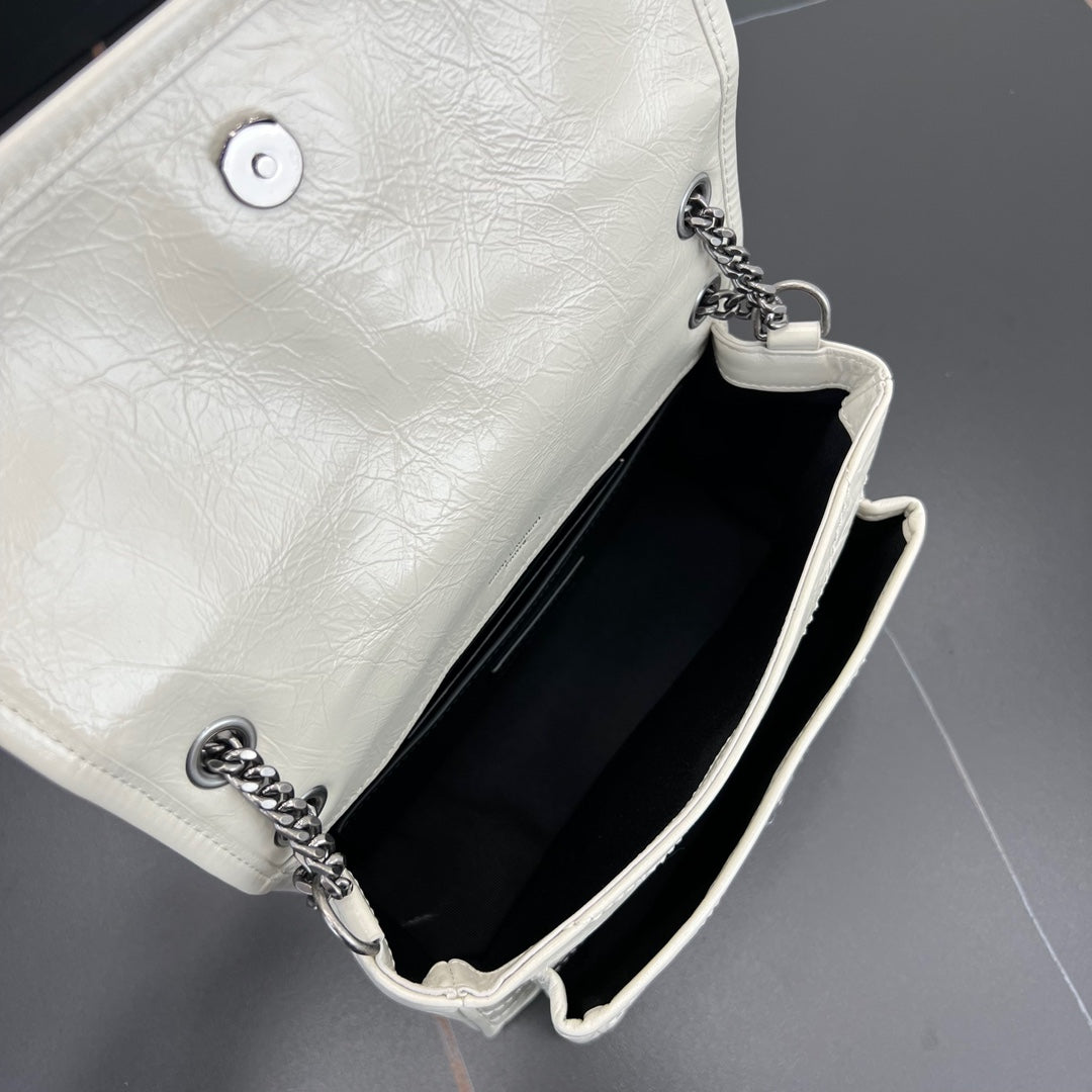 NIKI BABY 22cm milky white crossbody handbag 633151