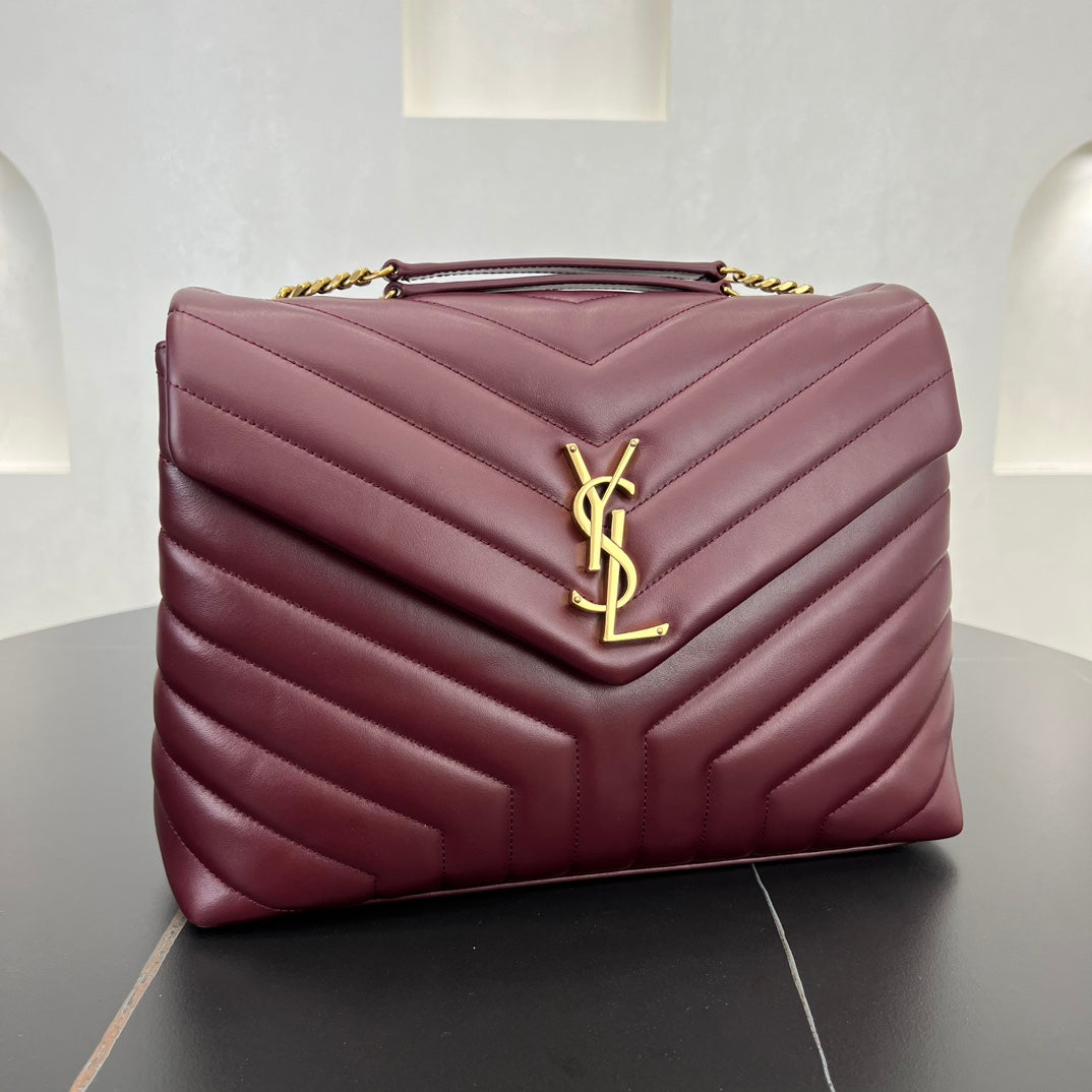 YSL 30cm LOULOU Red Cross Shoulder Bag 459749