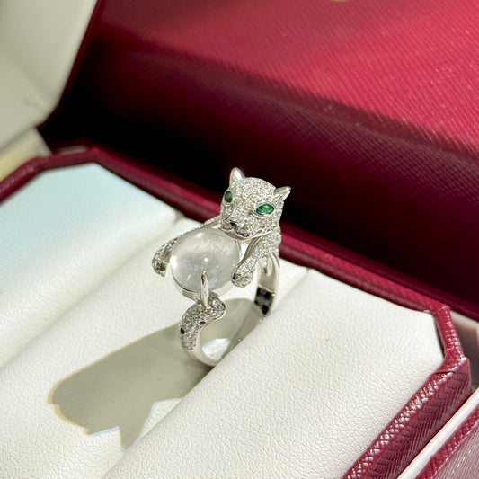 natural water foam jade leopard jade marrow ring jza190