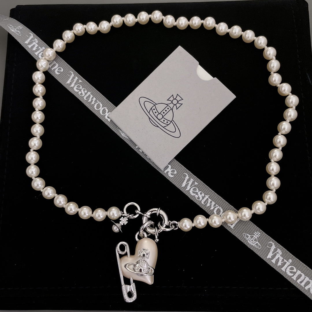 Love Pearl Pin Necklace XLA336