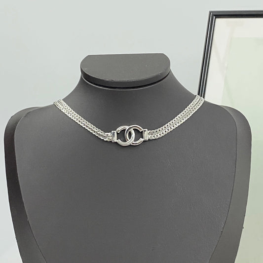 CHA Silver Double layered Snake Bone Chain XLA331