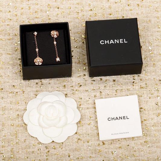 camellia rose gold earrings eha649