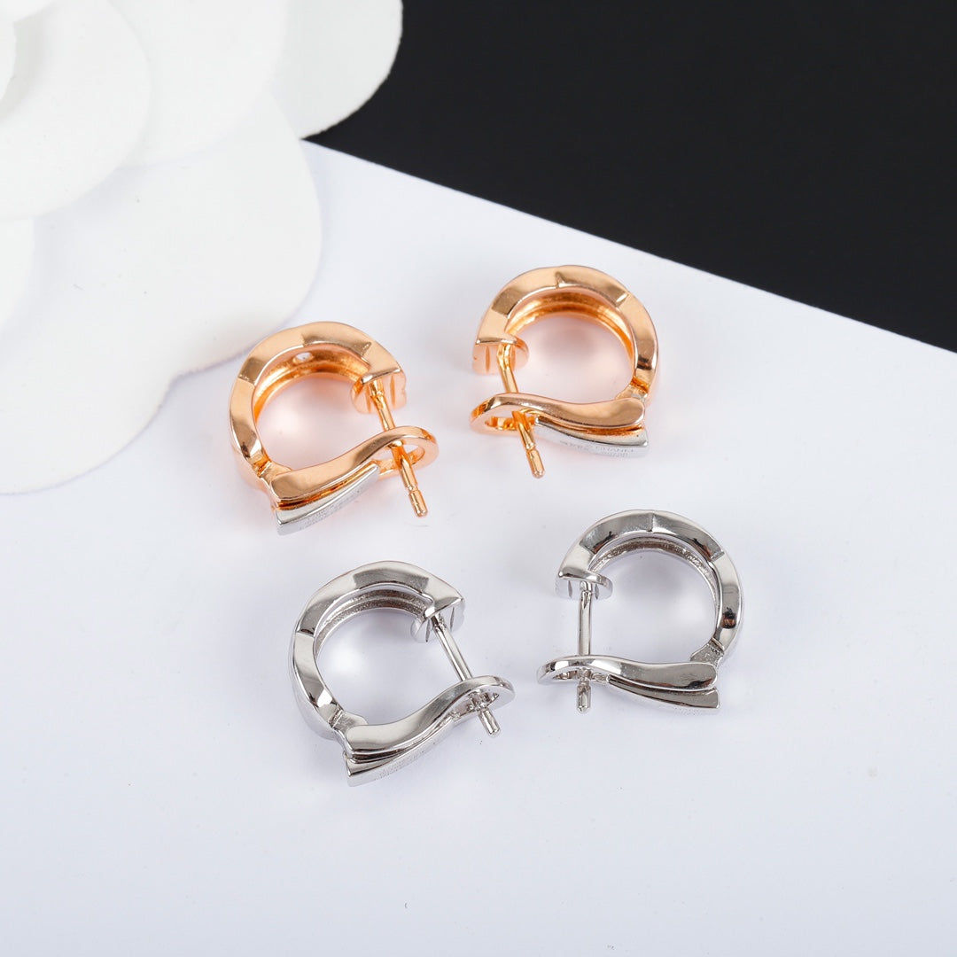 Coco crush rose gold diamond plaid earrings EHA497