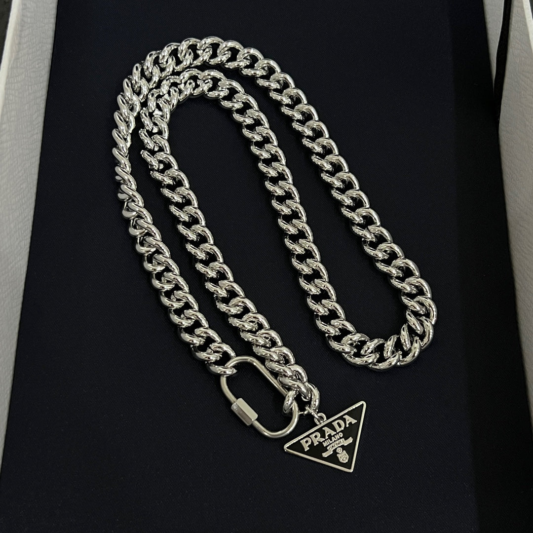 P Triangle Silver Necklace XLA337