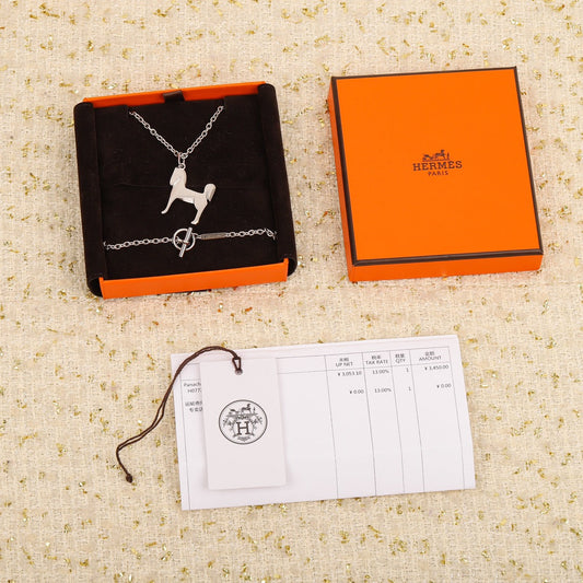 pony concave silver necklace xla479