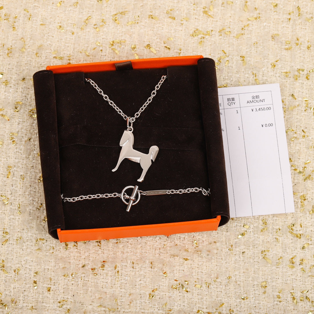 Pony Concave Silver Necklace XLA479