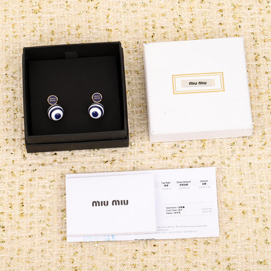 blue bead striped earrings eha648