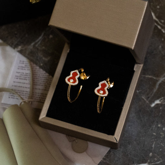 wulu red beimu gourd earrings eha565