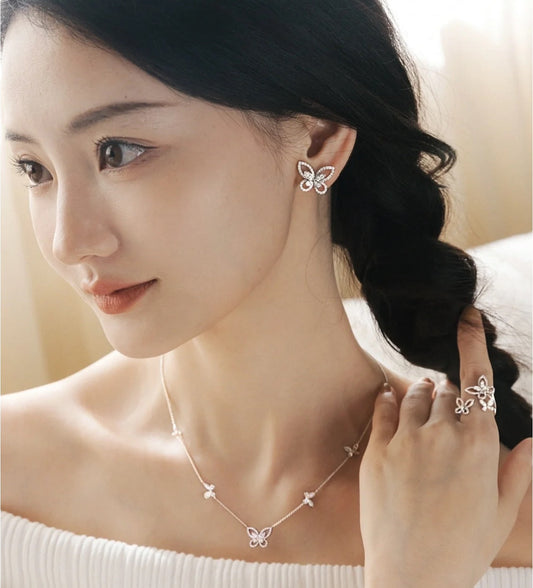 sweet hollow butterfly silver ring eha800