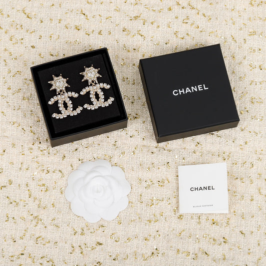 sunflower double c pearl earrings eha585