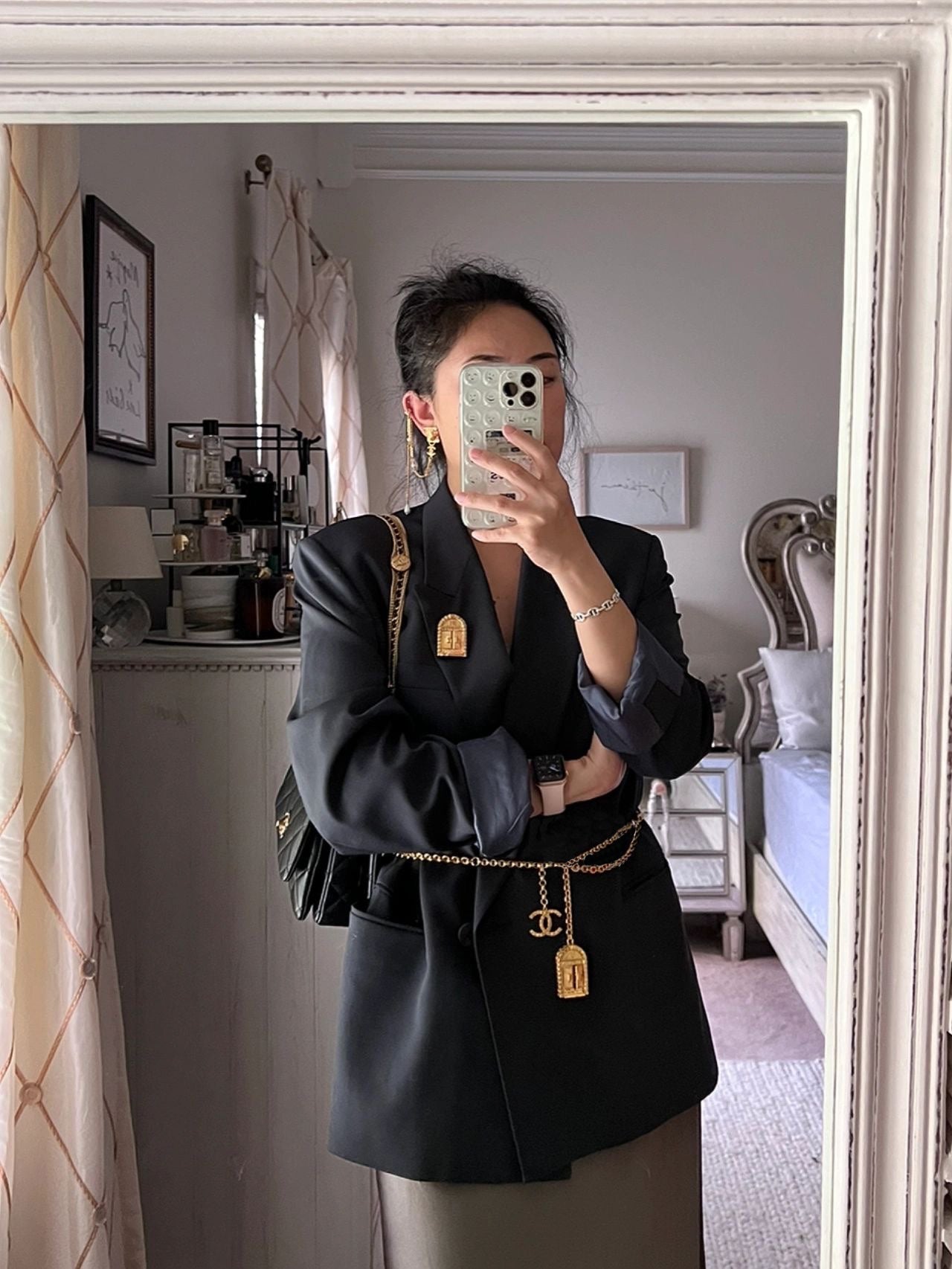 cha vintag kangpeng gold brooch xza25