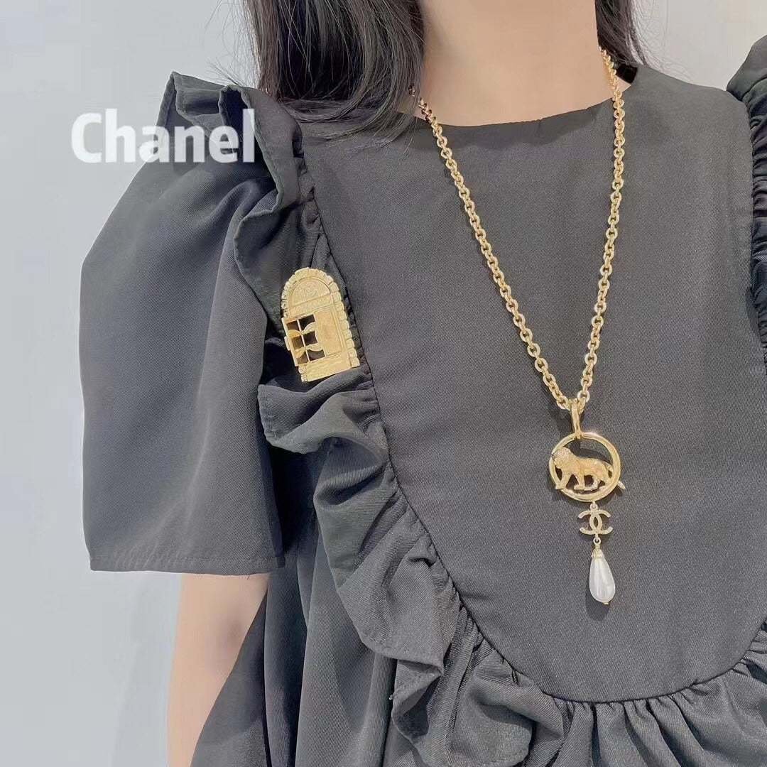 cha vintag kangpeng gold brooch xza25