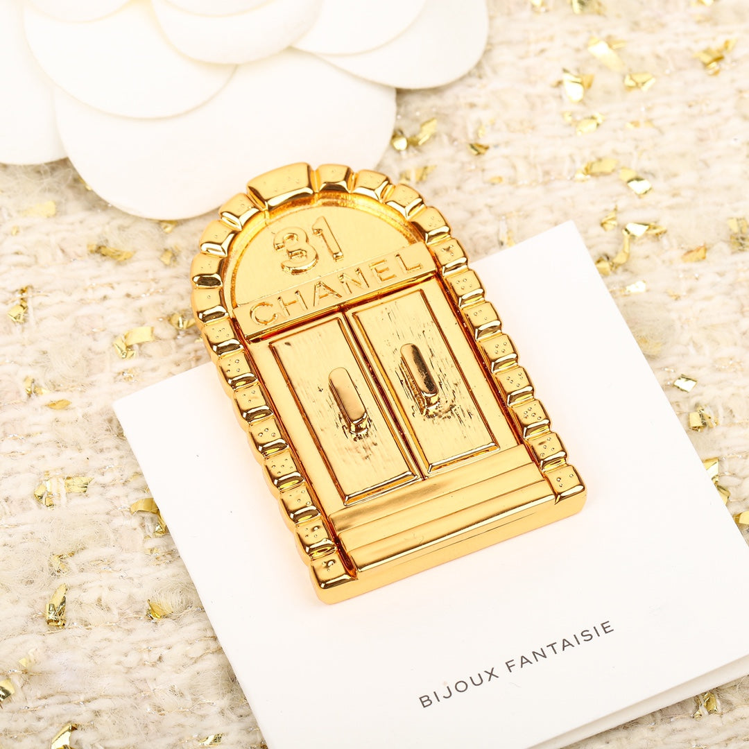 cha vintag kangpeng gold brooch xza25