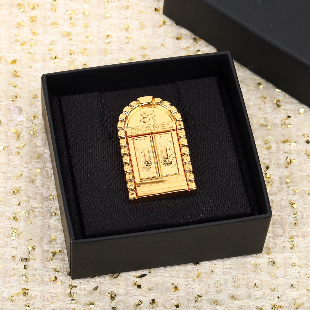 cha vintag kangpeng gold brooch xza25