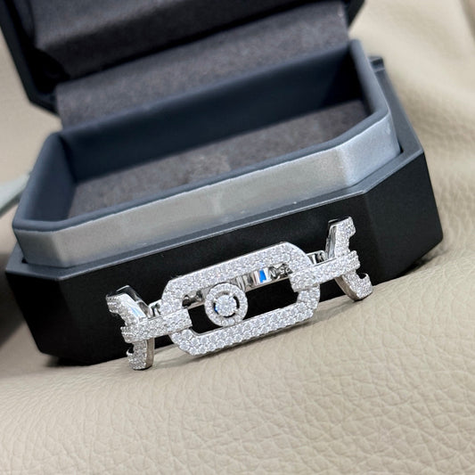 single diamond sliding double finger 2 in 1 ring jza191