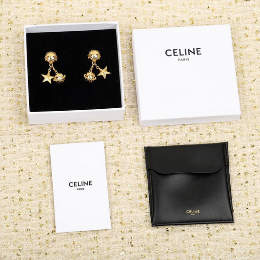 cha c planet yellow gold earrings eha596