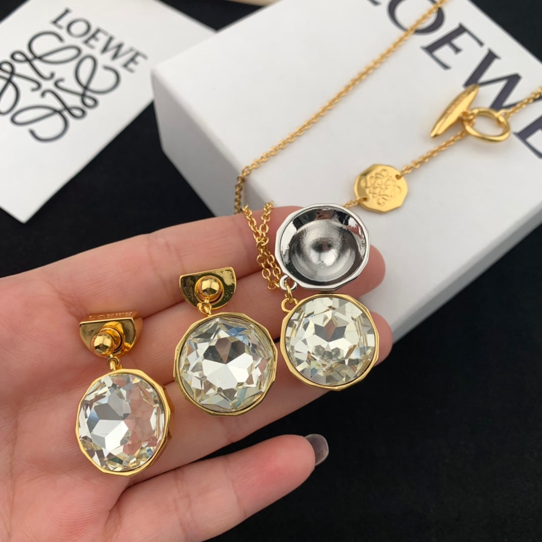 luo yiweis yellow gold earring necklace eha805 xla476