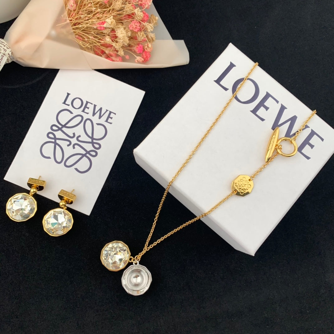 luo yiweis yellow gold earring necklace eha805 xla476