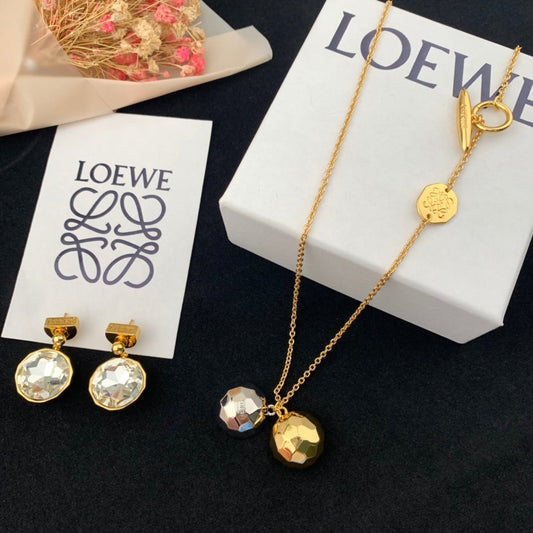 luo yiweis yellow gold earring necklace eha805 xla476