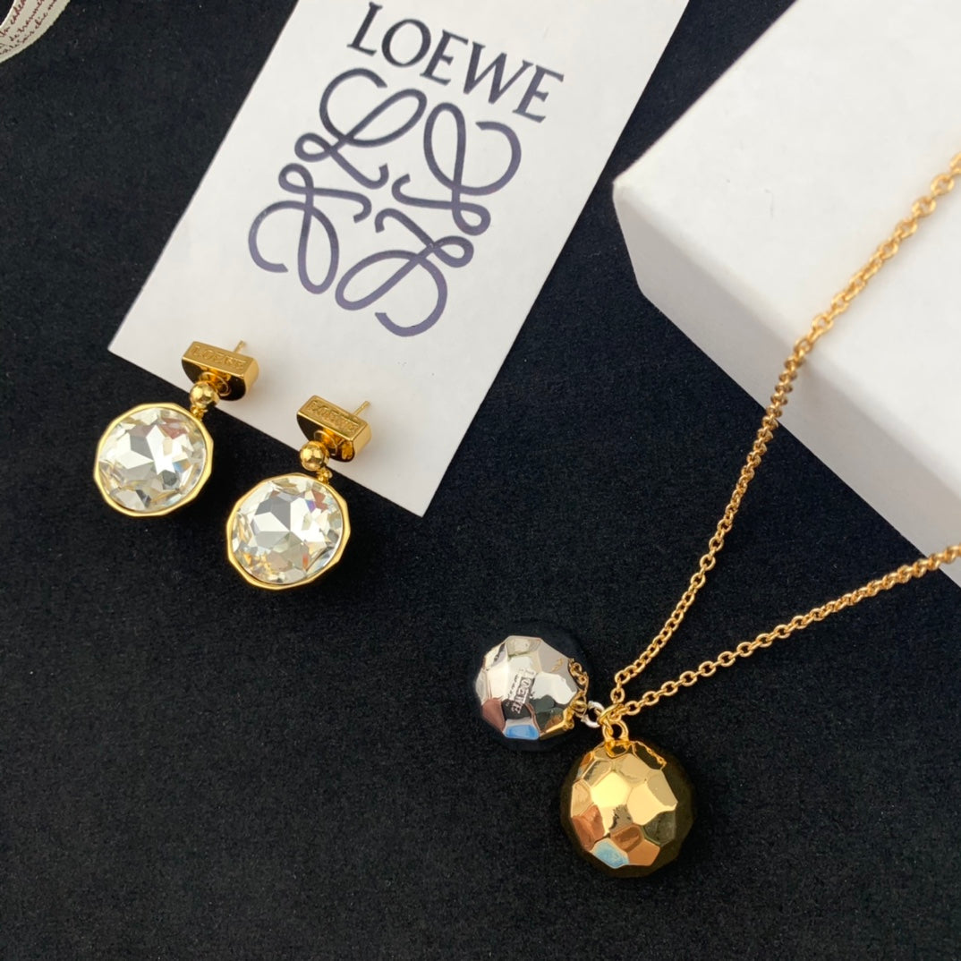 luo yiweis yellow gold earring necklace eha805 xla476