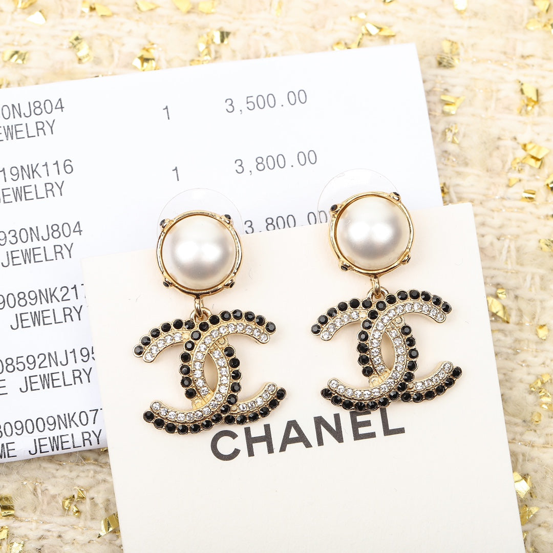 cha double c yellow gold earrings eha600