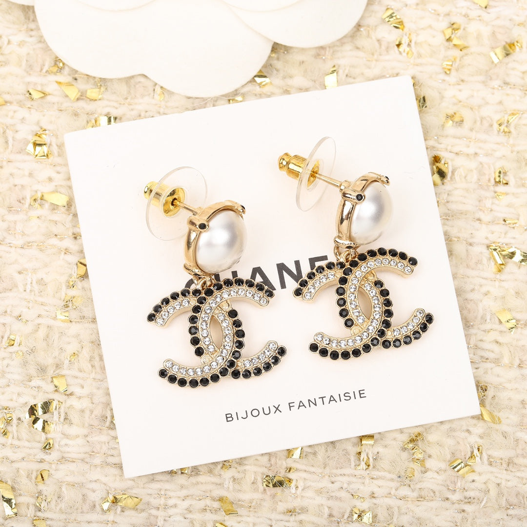 cha double c yellow gold earrings eha600