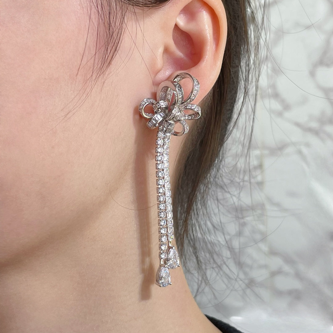 graff butterfly tassel silver earrings eha676