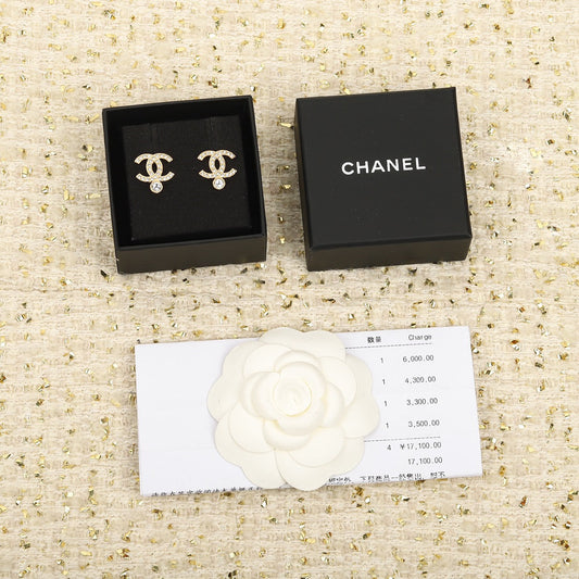 cha double c single diamond earrings eha594
