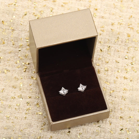 flower star shaped silver earrings eha504