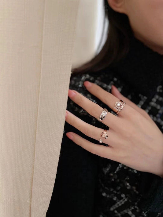 cha n 5 rose gold ring jza179
