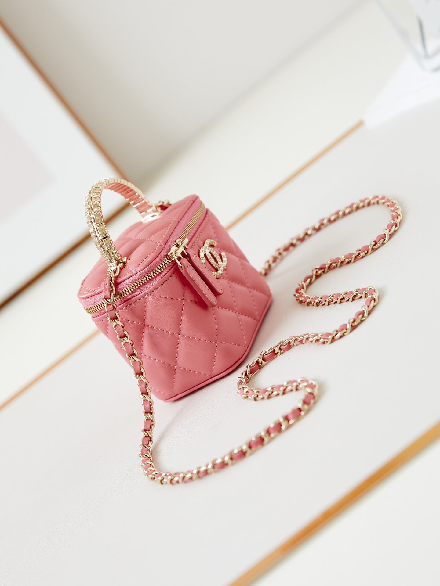 11CM pink long box shoulder handbag AP4205