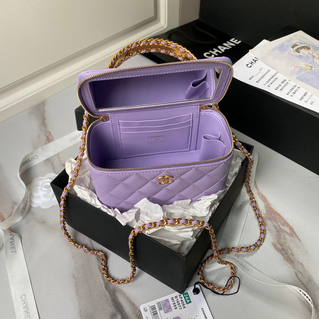 17CM purple woven hand-held shoulder bag AP4064