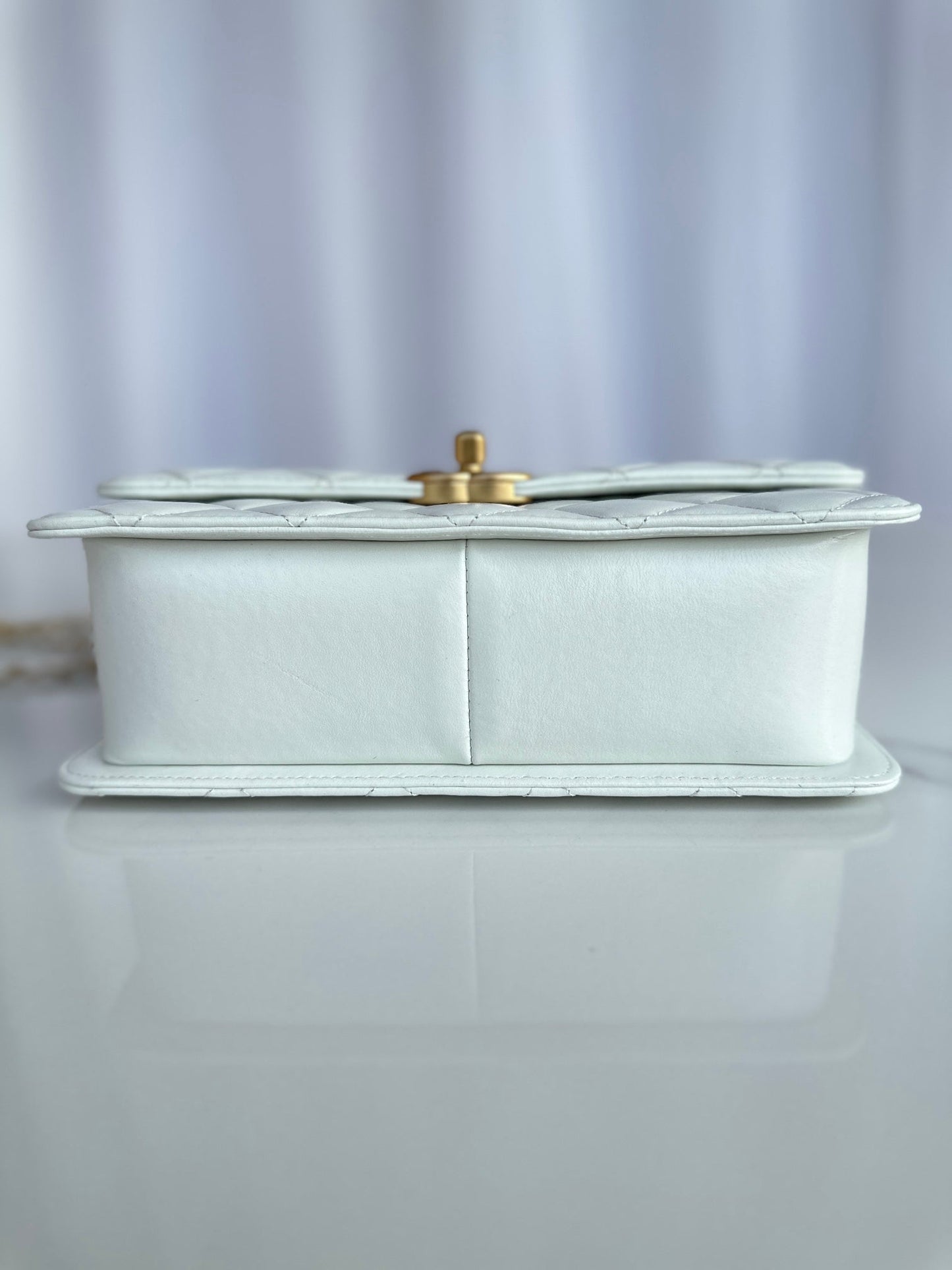 22CM white cowhide crossbody shoulder bag AS2649